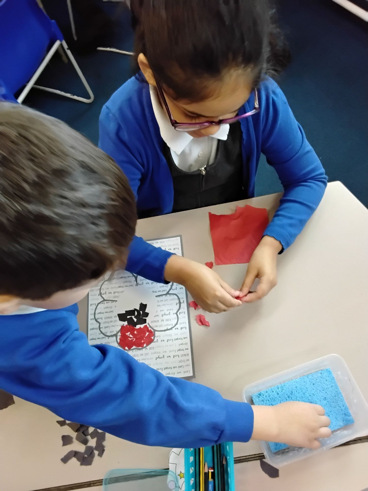 Remembrance day poppies made out of paper