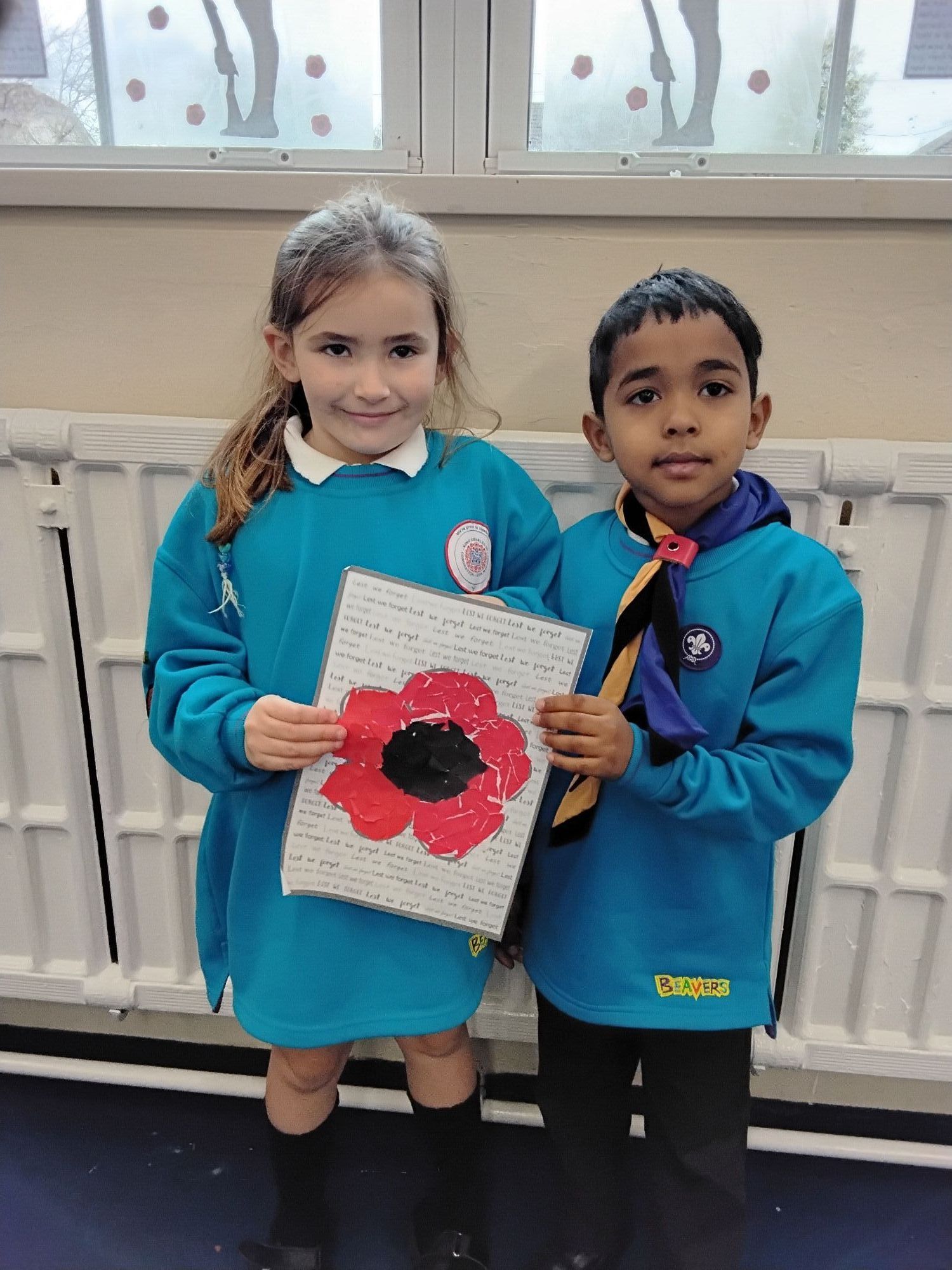 Remembrance day poppies made out of paper