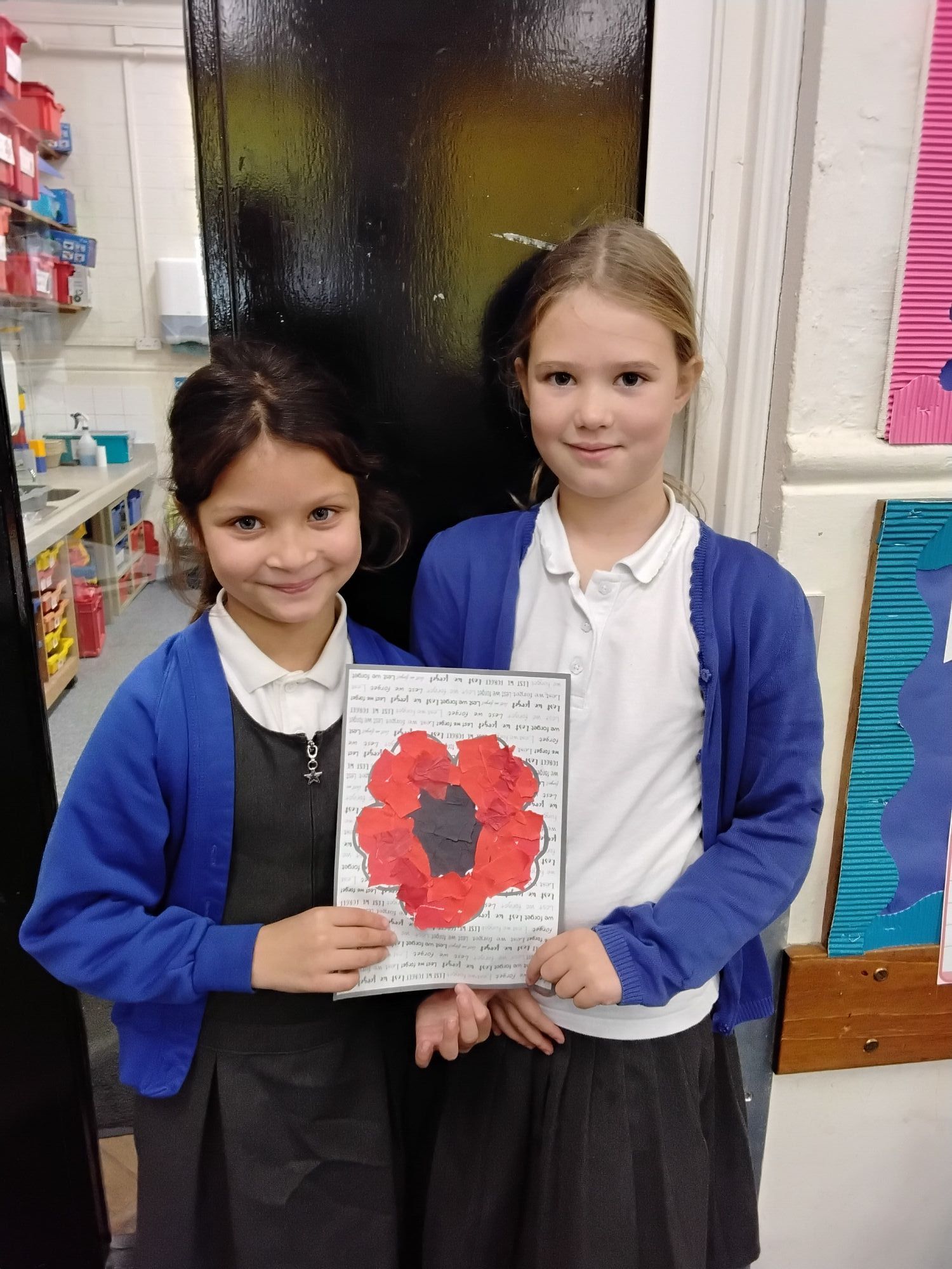 Remembrance day poppies made out of paper