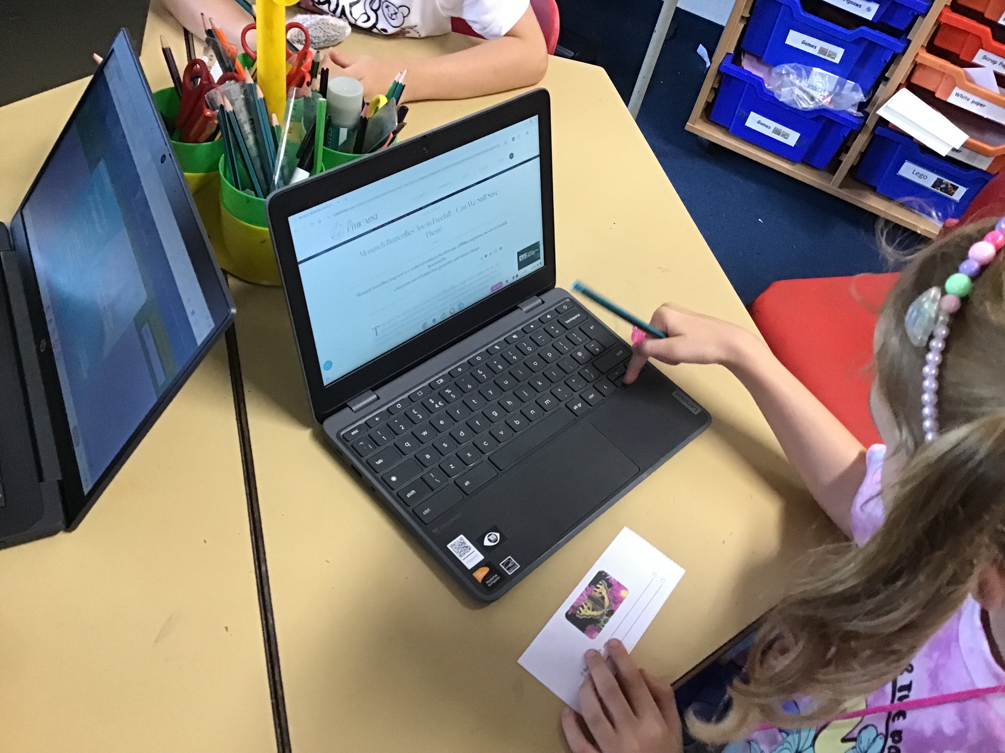 Children using a laptop