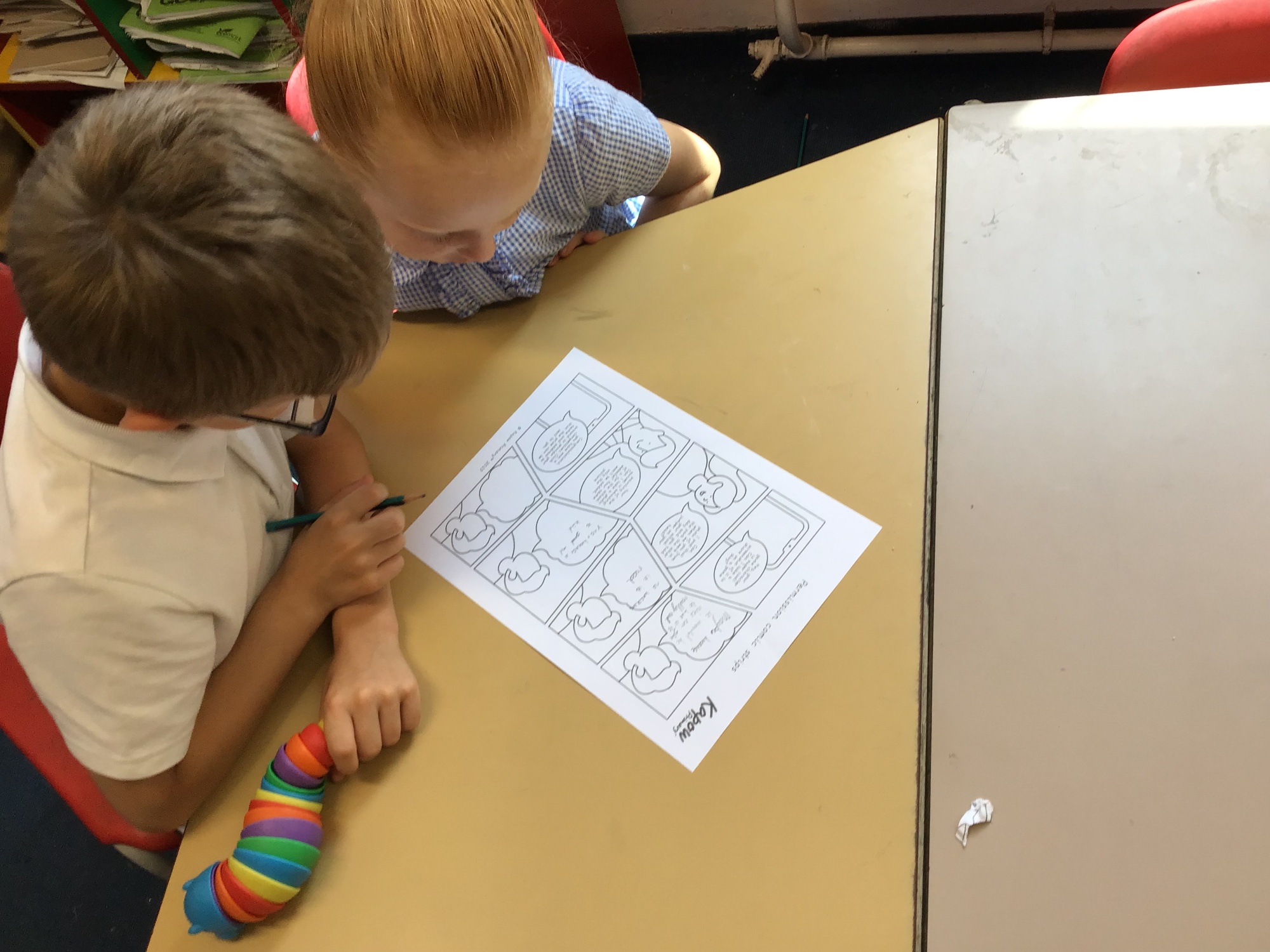 Children completing work