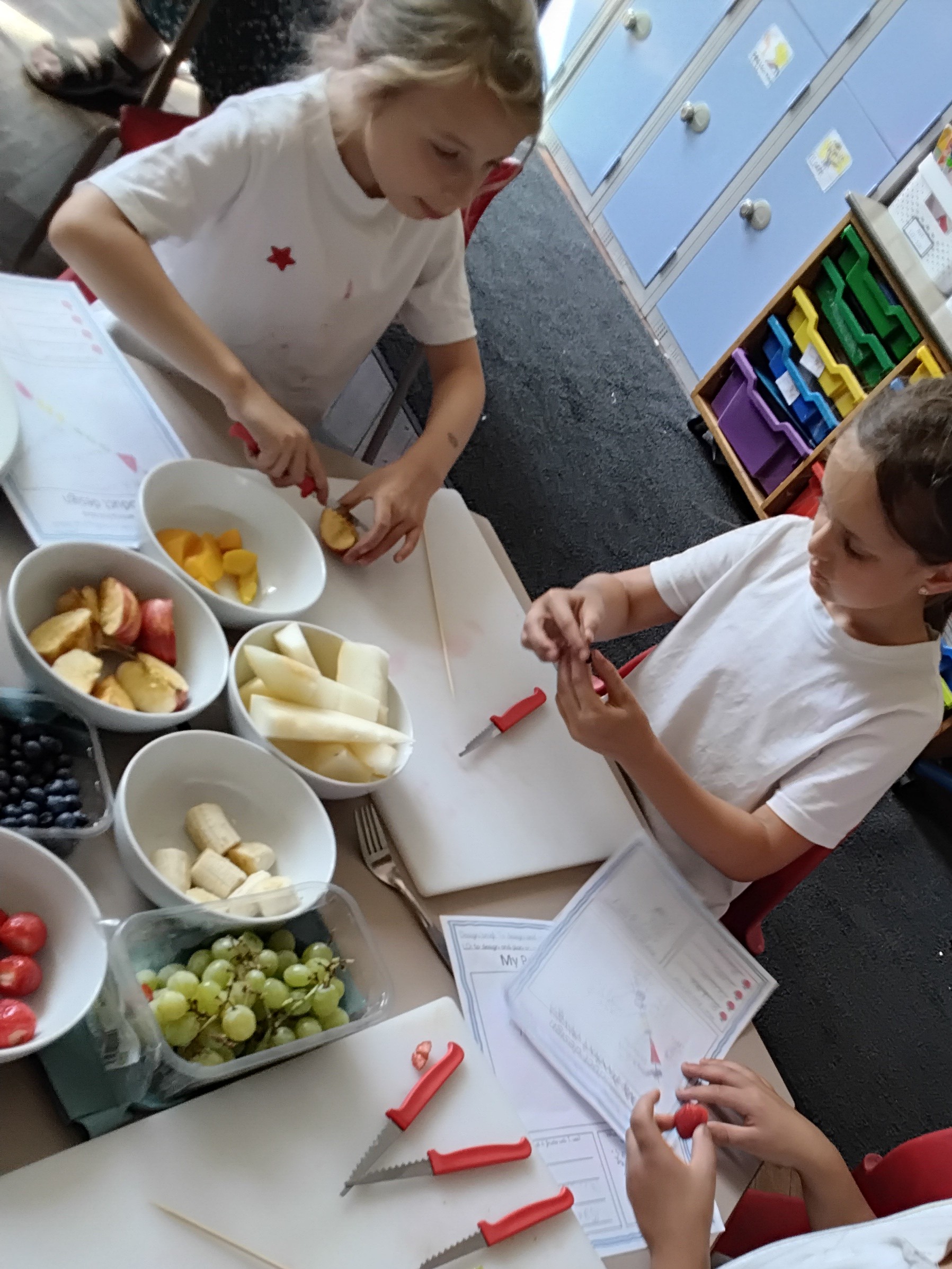 Making fruit kebabs