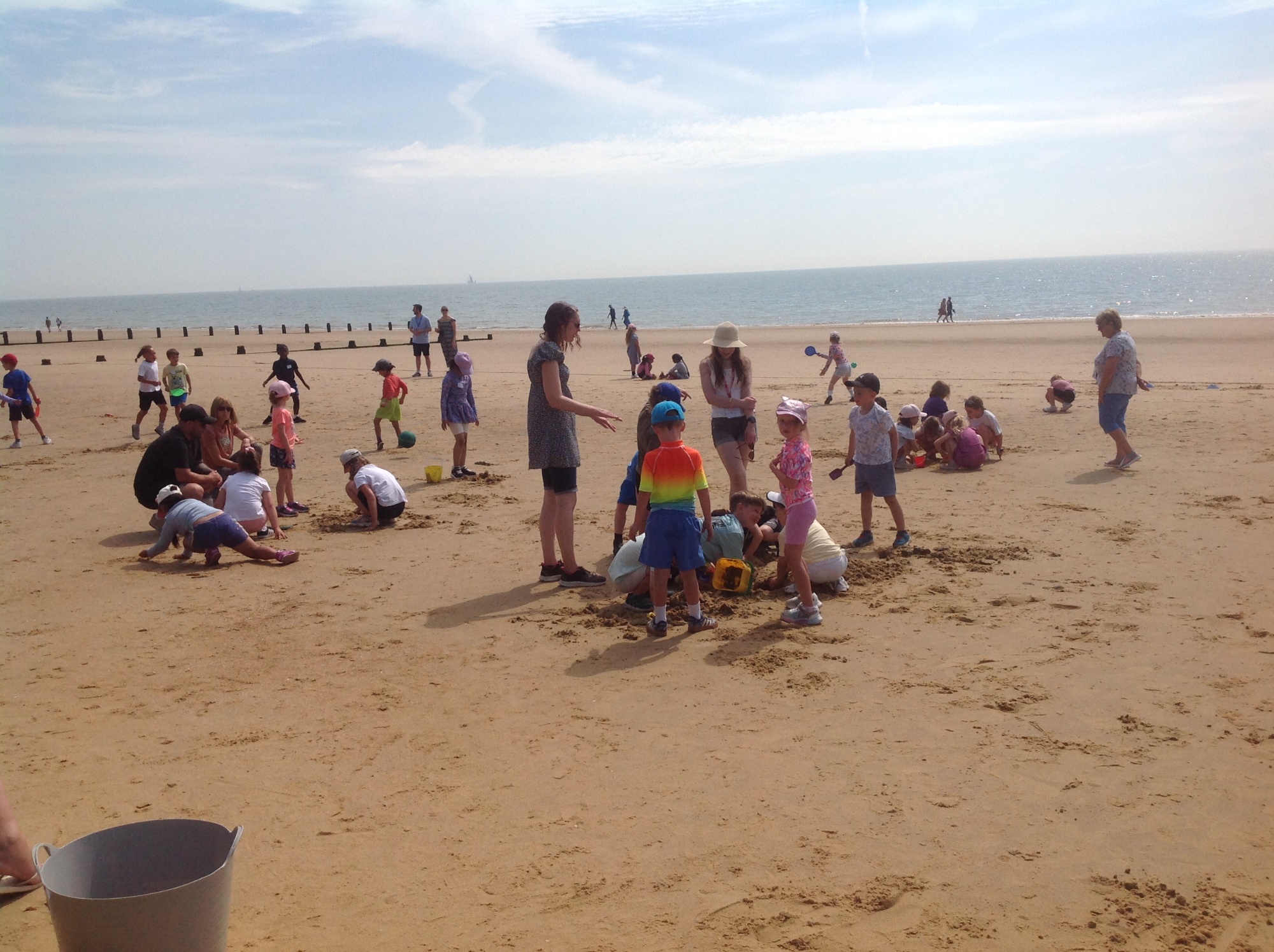 Playing on the sand