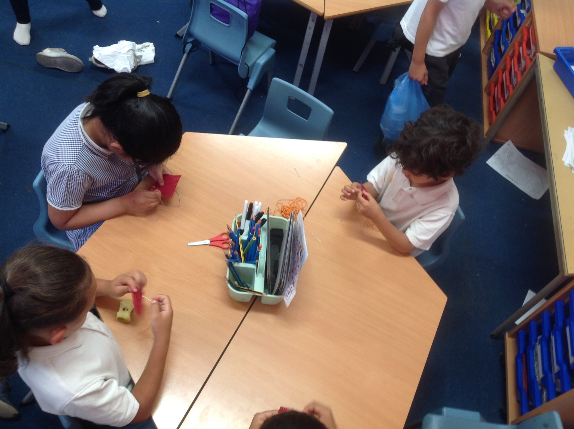 sewing a running stitch