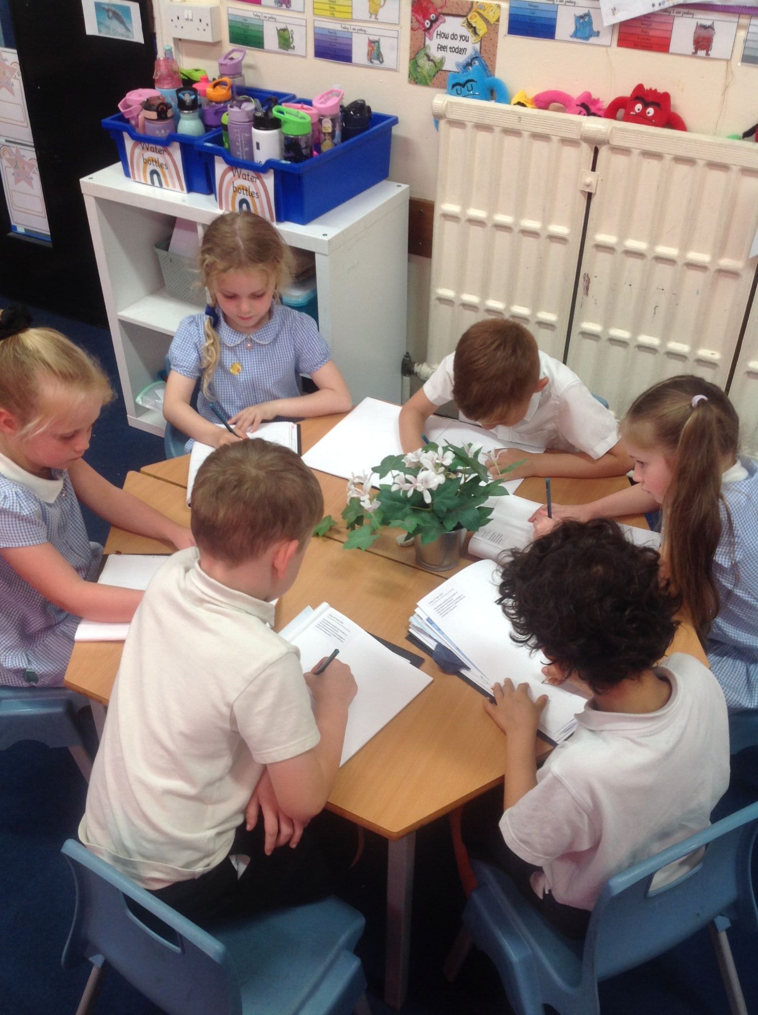 Children drawing plants