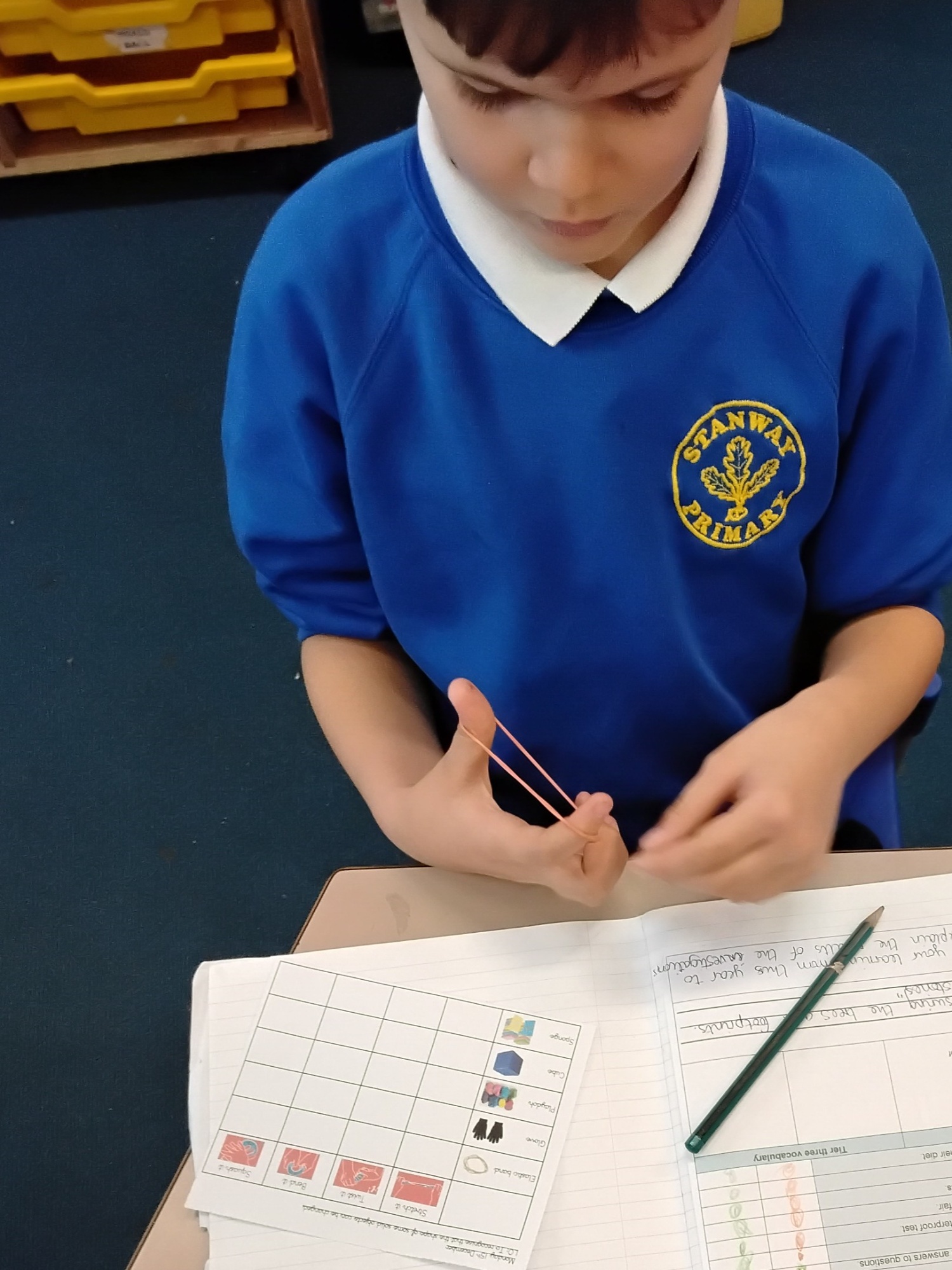 Testing different materials in Science lesson