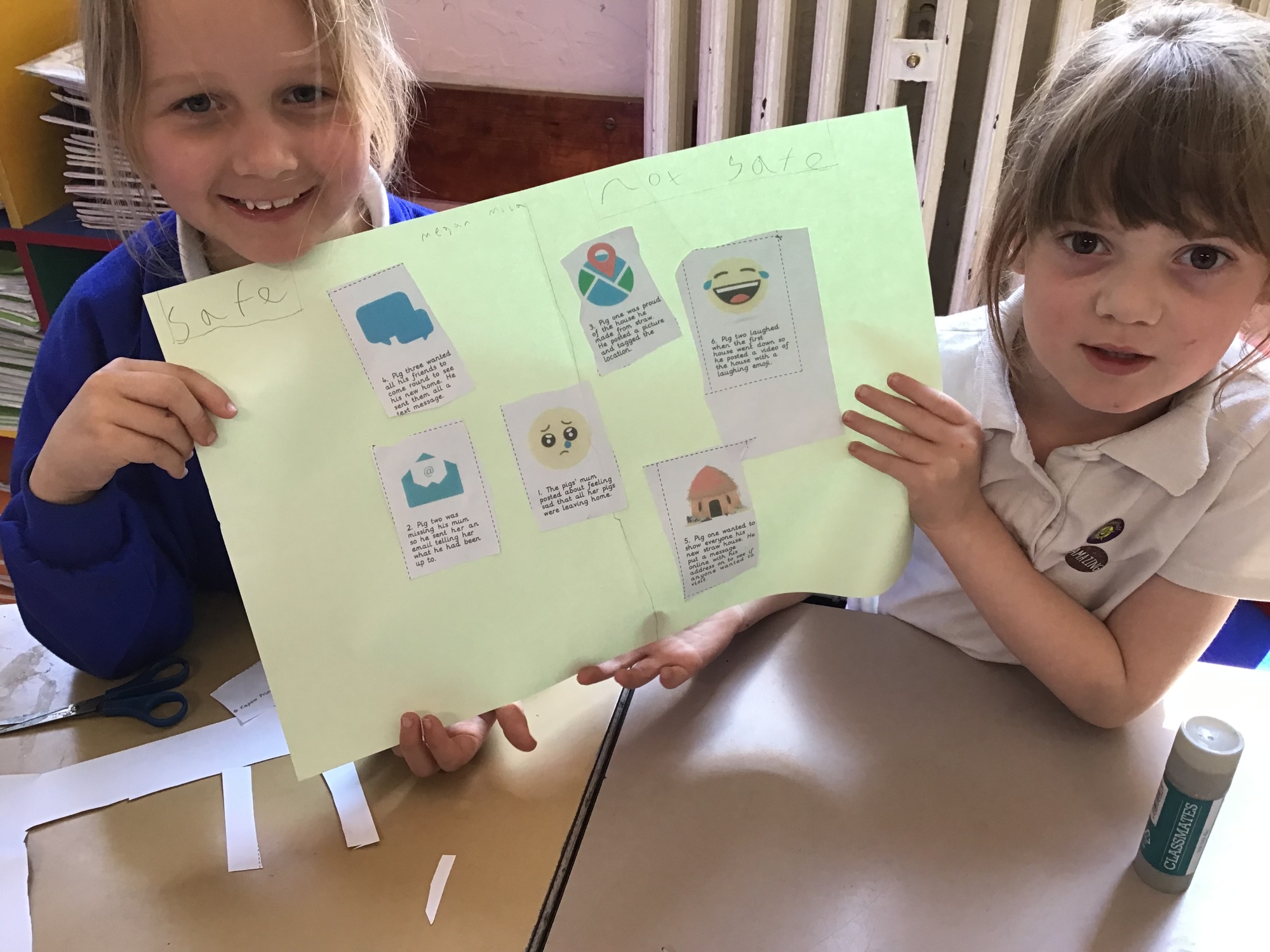 Children showing work