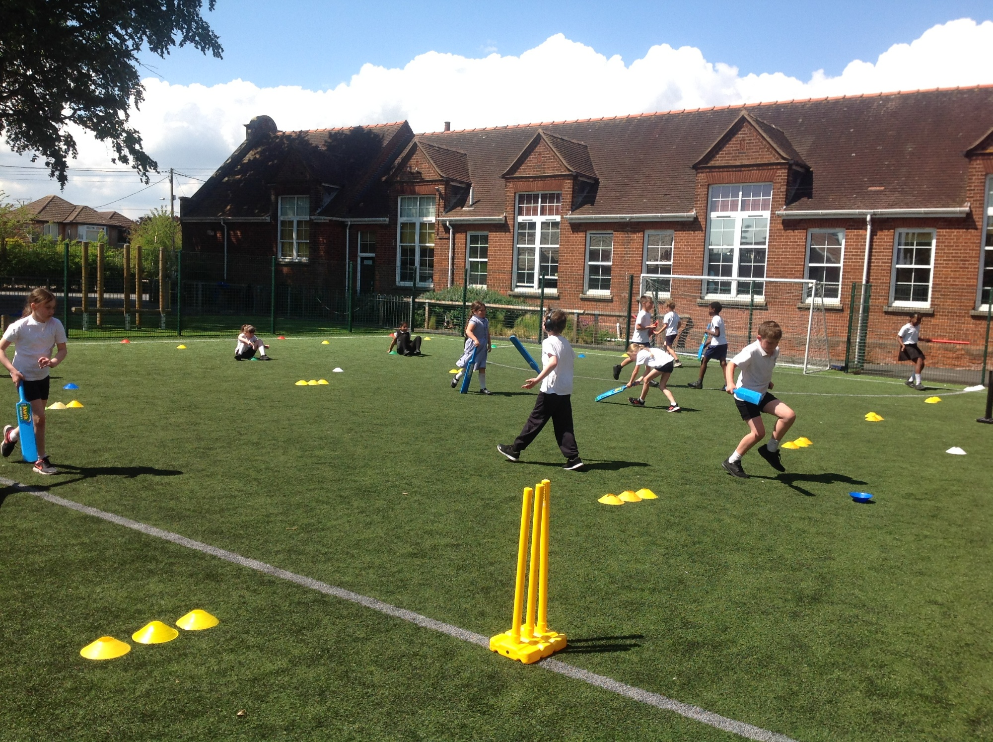 children playing cricket