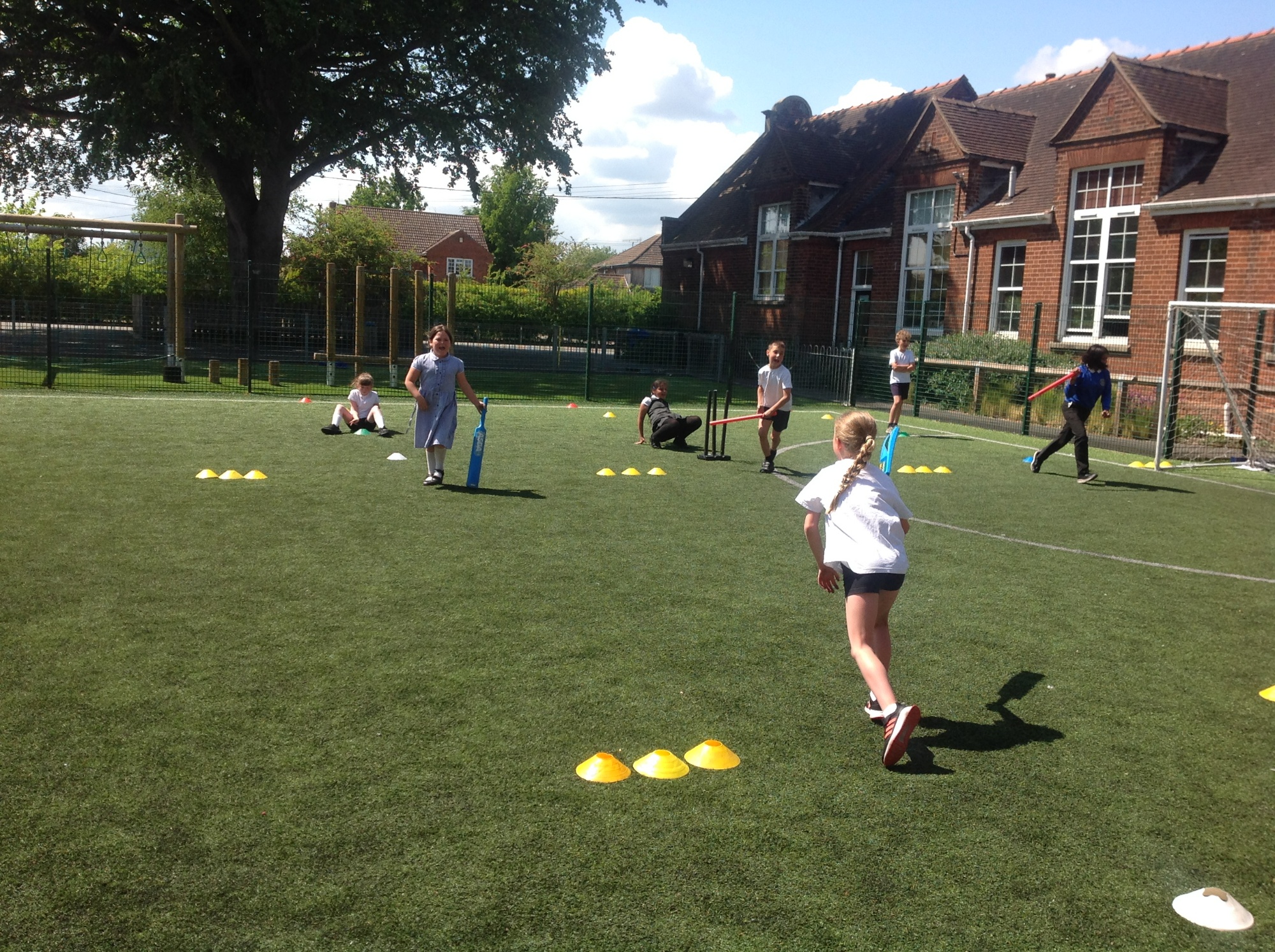 children playing cricket