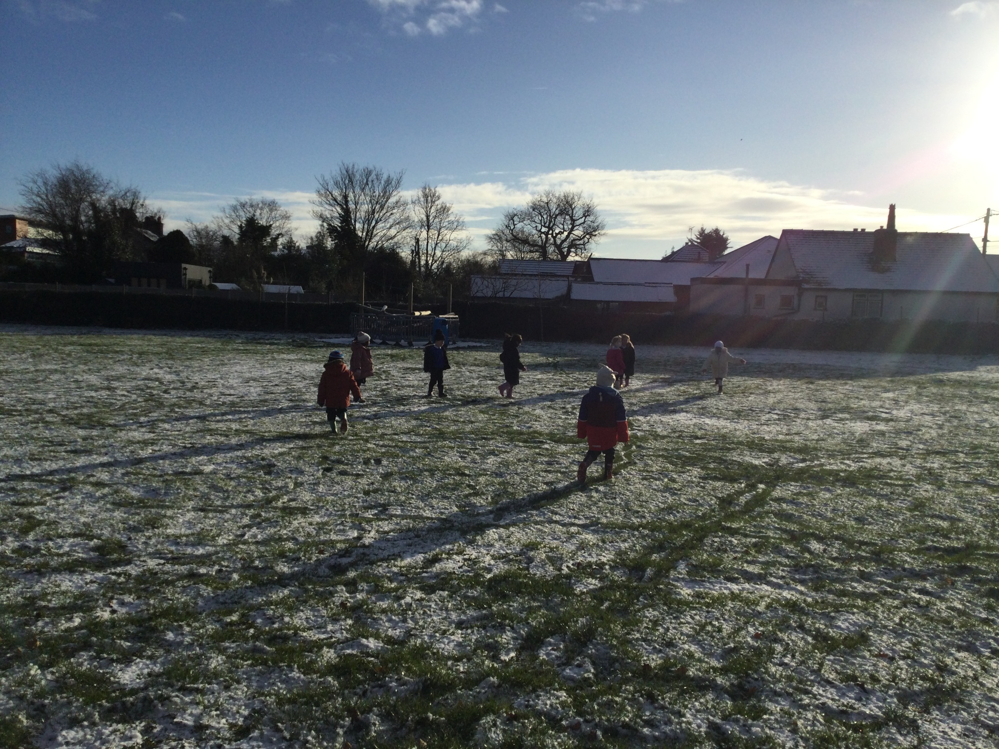 Children playing in the snow
